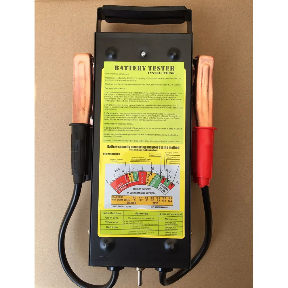 

Прочный портативный прибор для анализа механики, прибор для проверки нагрузки батареи, зажимы 6 в 12 В, индикатор для мотоцикла, автомобиля, г...