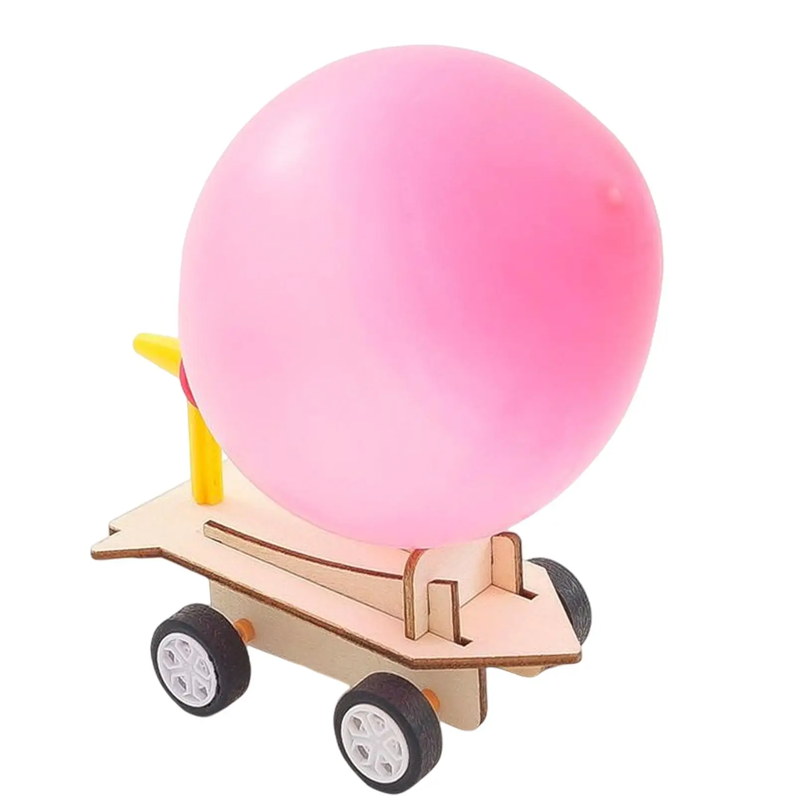 

Wooden DIY Balloon Car Building Model Science Experiments Education Toys Stem Scientific Tools Creative for Age 6-12 Kids Gift