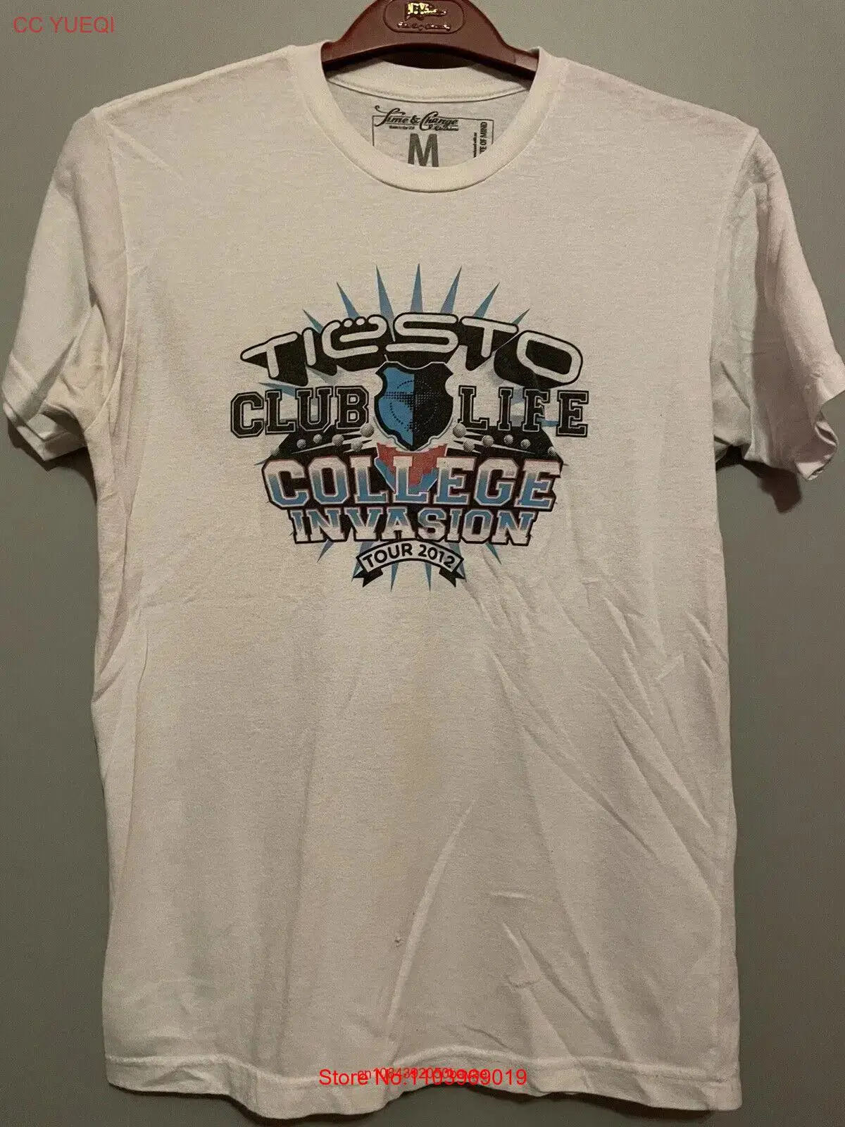 2012 футболка с белым логотипом ди-Джея клуба жизни колледжа вторжения размер М A71