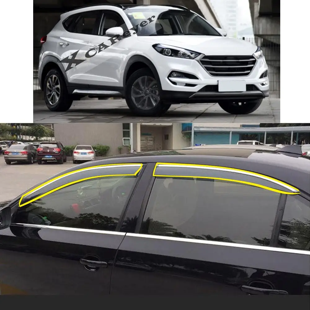 

Car Body Styling Sticker Plastic Window Glass Wind Visor Rain/Sun Guard Vent Awnings For HYUNDAI Tucson 2015-2020