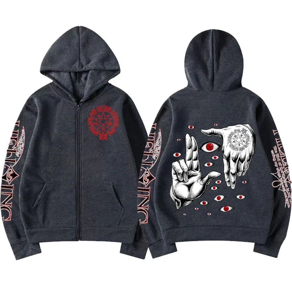 Забавные Аниме толстовки на молнии Hellsing Alucard модные комиксы вампира ужас графика