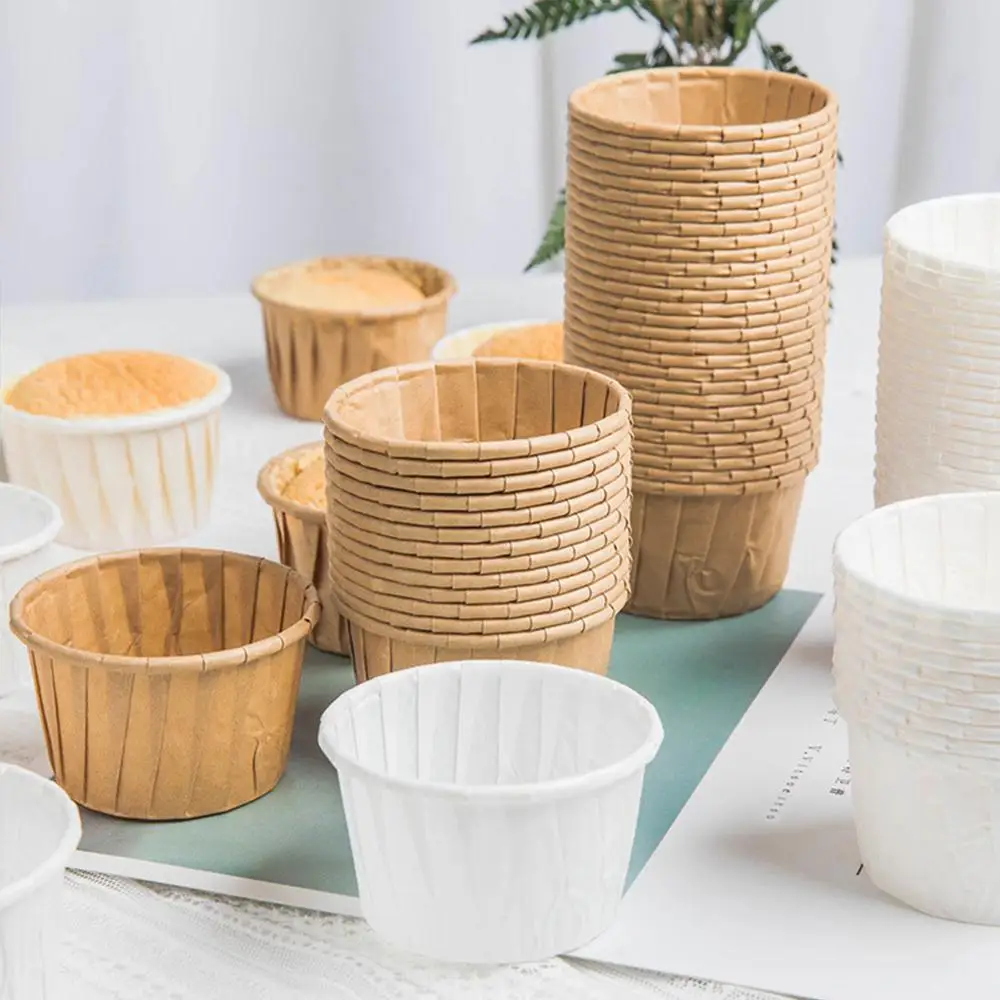 

50 шт. Разноцветные бумажные подложки для торта и капкейков, коробка для выпечки маффинов, чехол для чашек, поднос для вечерние, коричневые и ...