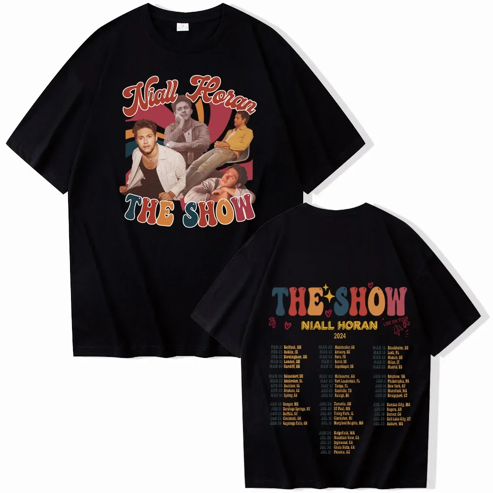 Niall Horan The Show Live On Tour 2024 футболки Harajuku с круглым вырезом и коротким рукавом Мужские