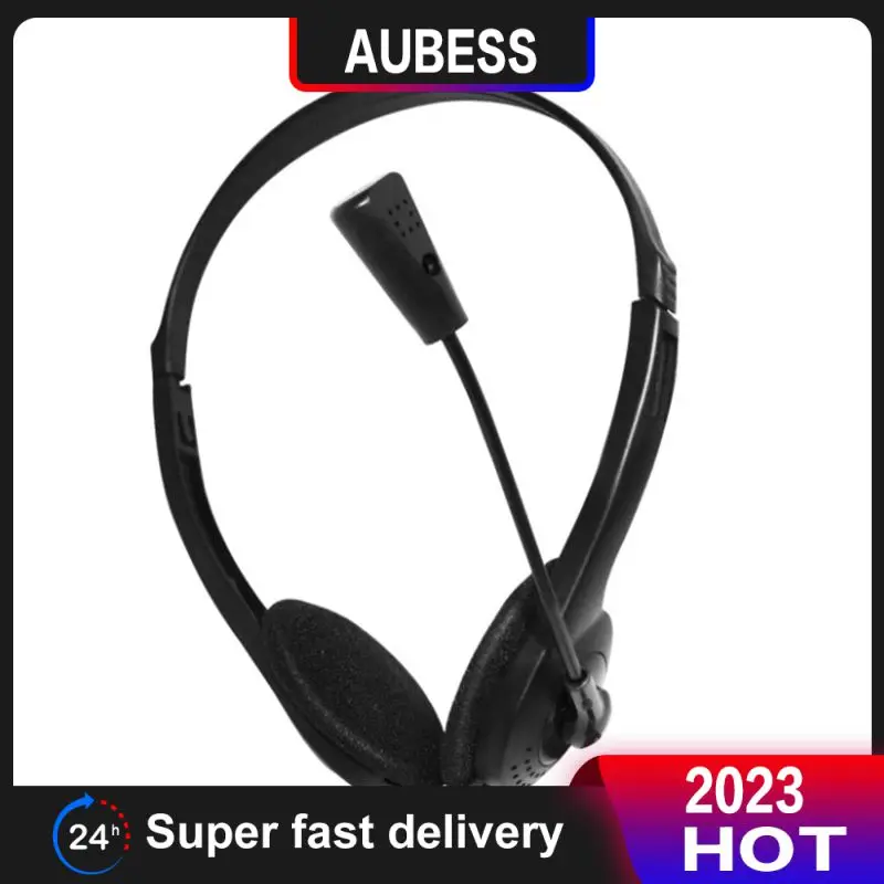 

3.5mm Wired Stereo Headset with Mic Microphone Headphone For PC Laptop