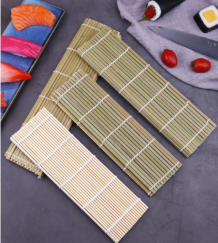 

Japanese Food Green Bamboo Skin Sushi Roller Shutter Tool Baking Seaweed Rice Filling Mat Mold