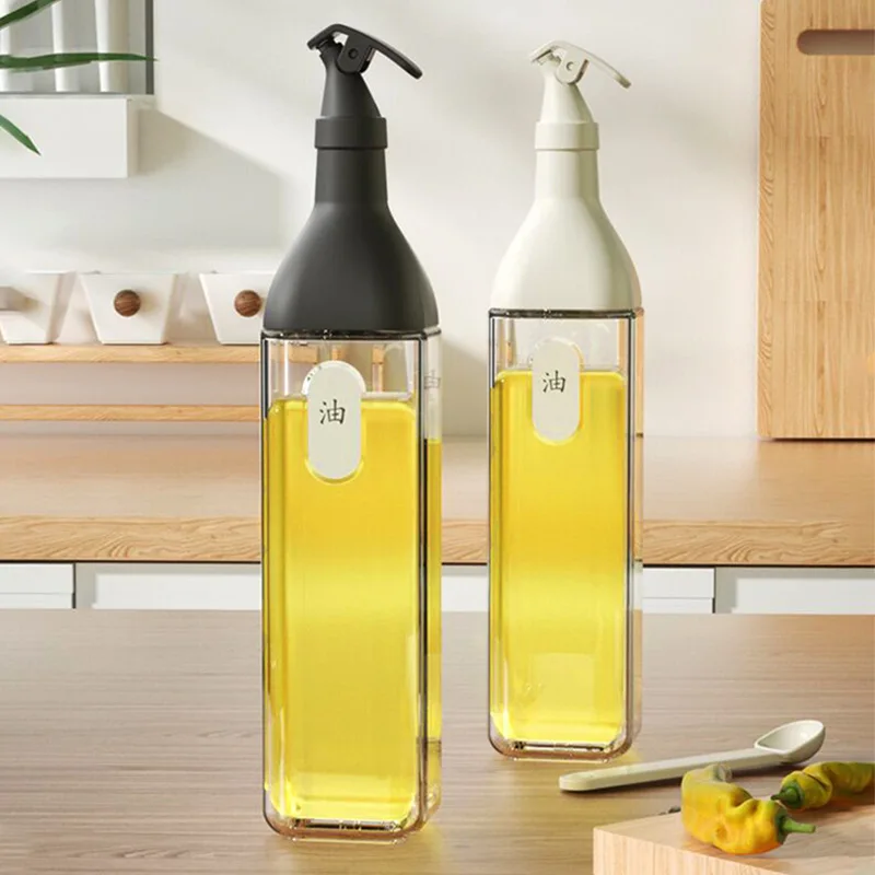 

500ML Square Olive Oil Bottle with Label Leakproof Seasoning Sauce Bottle Vinegar Wine Pourer Liquor Oil Dispenser Kitchen Tool