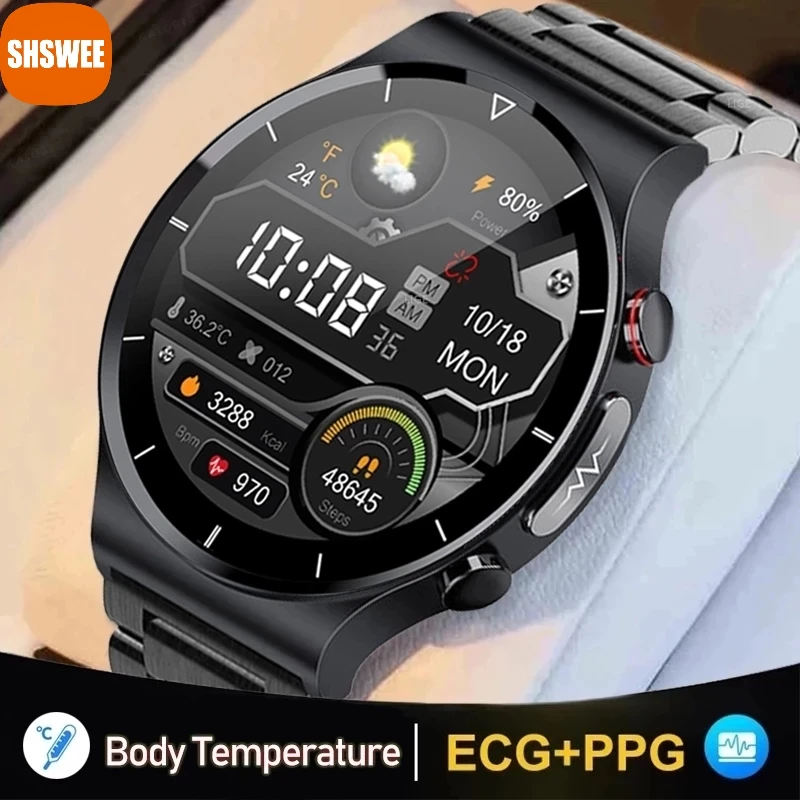 

For Samsung Xiaomi Huawei ECG+PPG Smart Watch Men Blood Pressure Heart Rate Watches IP68 Waterproof Fitness Tracker Smartwatch
