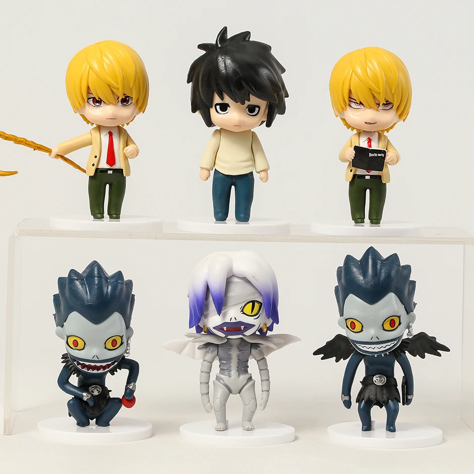 

Model Figurine Death Note Light Yagami L Ryuk Rem Q Ver PVC Figures Collectible Gift Toys 5pcs 6pcs Set