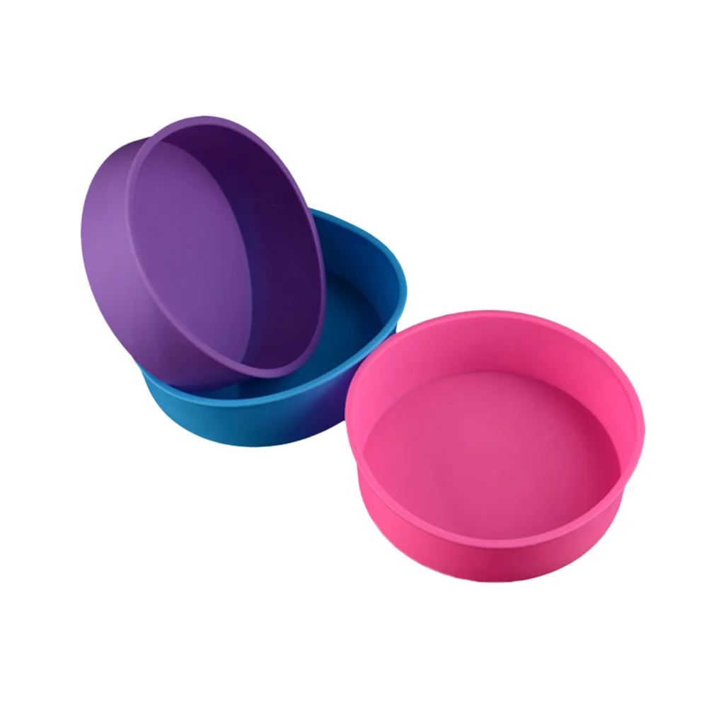 

Round Cake Mold Silicone Colored- Free Small Cake Pan Non- Mold Bakeware Supplies for Pie Cake ( 17x55cm )