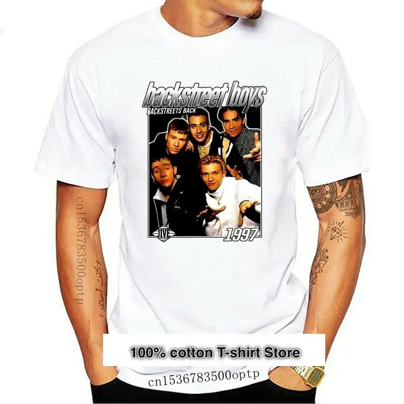 

Nuevo Vintage de los 90 música Backstreet Boys 1997 T camisa camiseta de Fans negro para hombres-mujeres Slim Fit camiseta