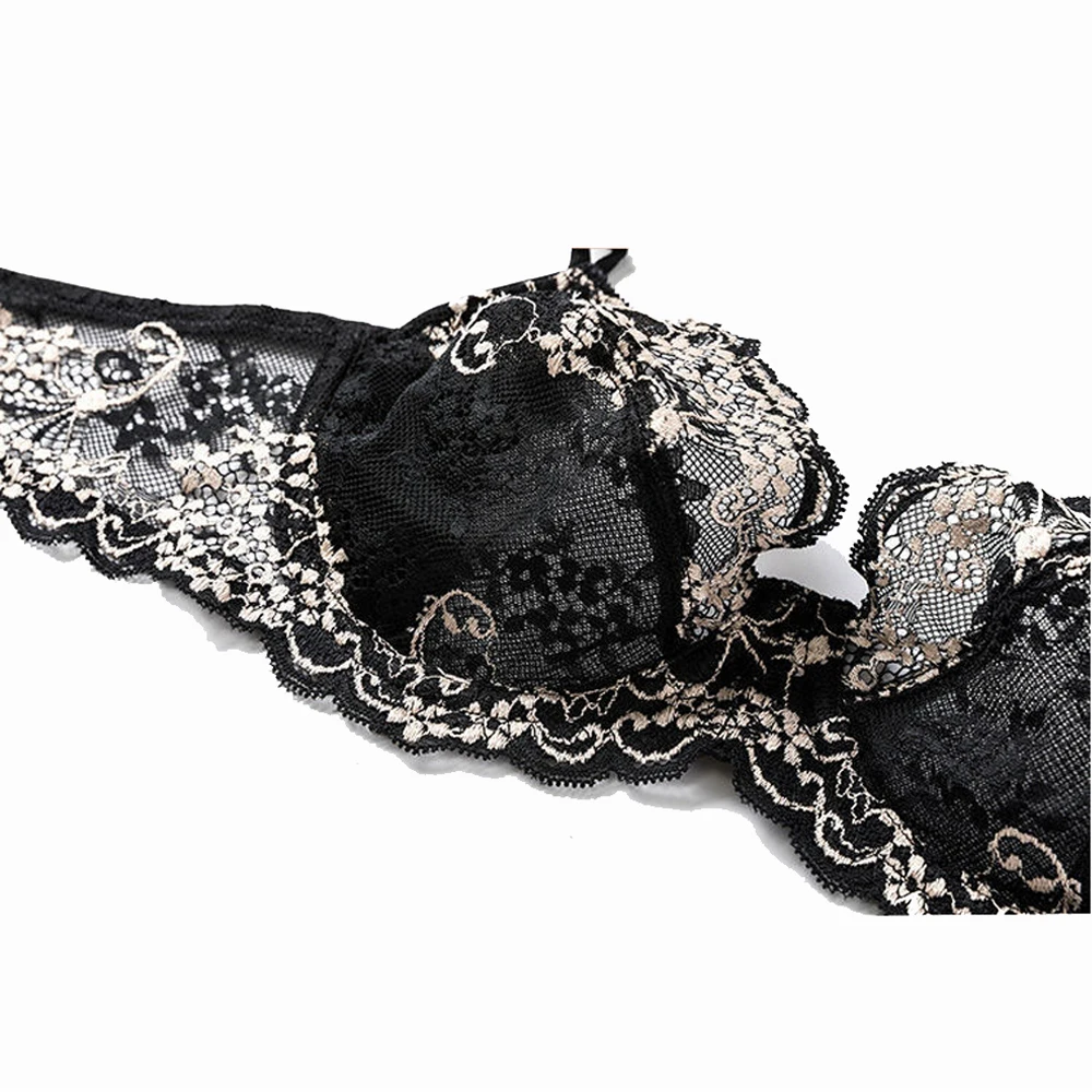 Plus Size Lace Bras for Women Lingerie Underwire Bralette Sexy Brassiere Female Intimates Underwear Embroidery 32-42 BCDDDEFG