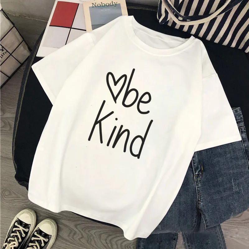 

be kind Interesting inspirational teacher printing t shirt women Casual Harajuku Tops Tshirt Summer Female Short Sleeve T-shirt