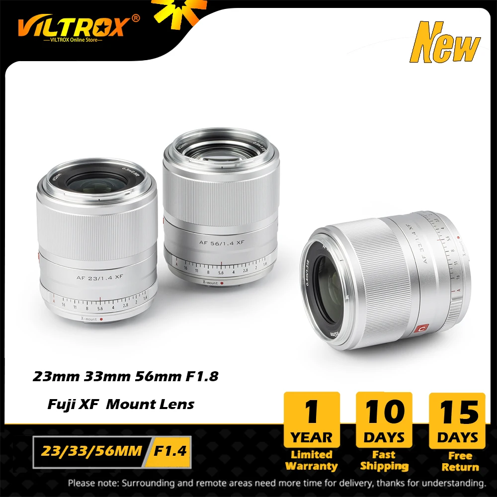 Купи Viltrox 56mm 33mm 23mm F1.4 XF Auto Focus Lens Large Aperture APS-C Lens AF for fujifilm Lens fuji X Mount X-T3 X-T4 Camera Lens за 16,740 рублей в магазине AliExpress