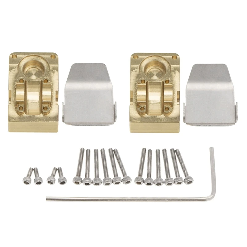 

2 комплекта, латунная Передняя и задняя дифференциальная накладка с осью для AXIAL SCX24 90081 1/24, Радиоуправляемый автомобиль