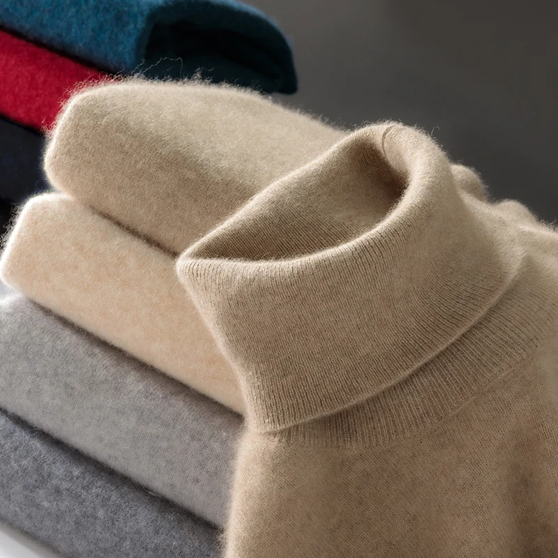 Осенне-зимний новый мужской повседневный кашемировый свитер с высоким