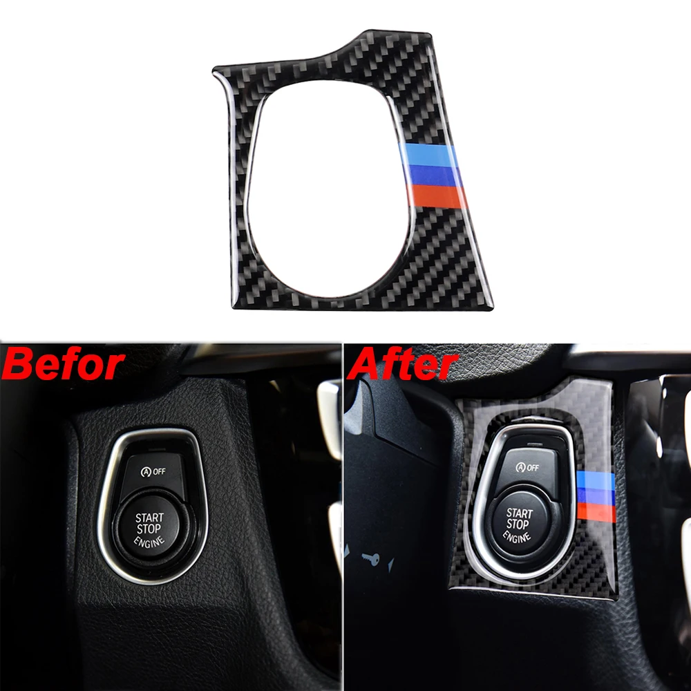 Наклейки из углеродного волокна для BMW F30 F34 3 серии GT кнопка запуска и остановки