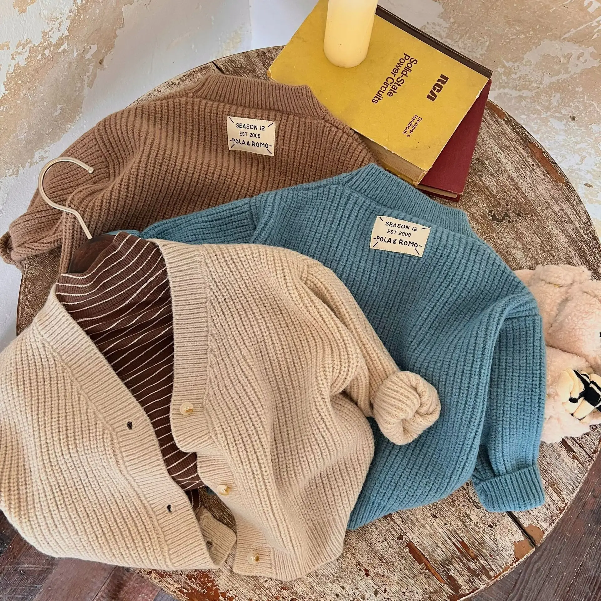 

Детский свитер, Новинка осени 2022, однотонный кардиган для мальчиков и девочек, куртка, вязаное пальто для малышей