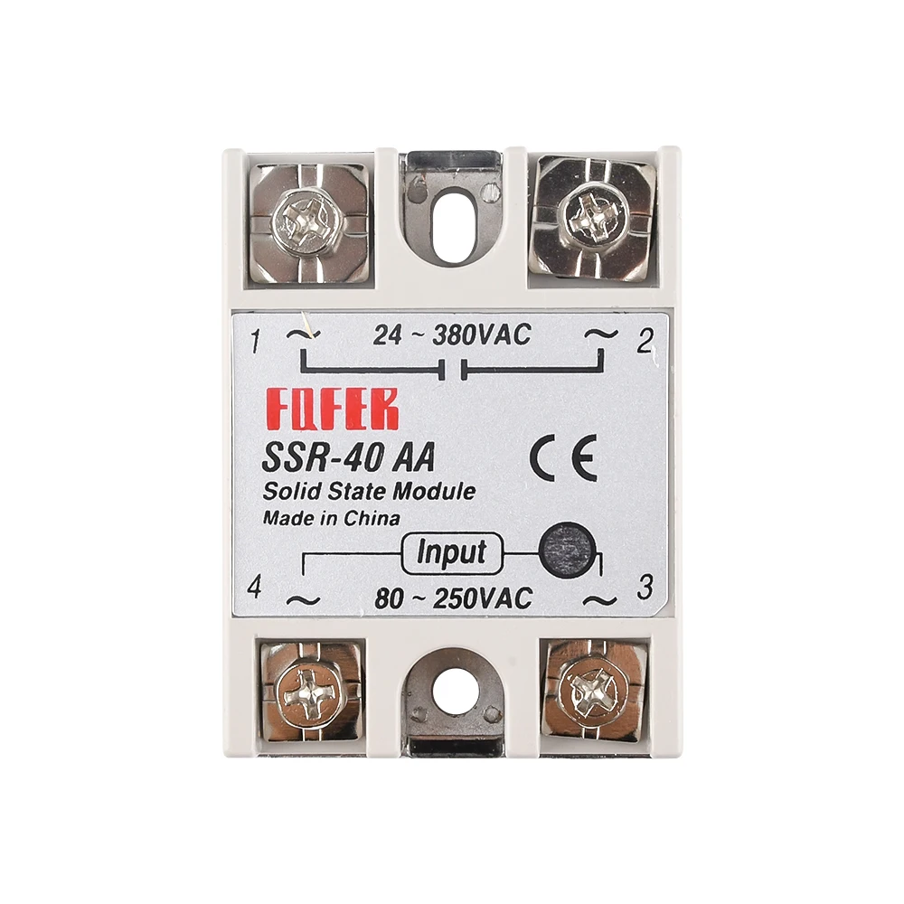 

Твердотельное реле SSR-10AA SSR-25AA SSR-40AA 10A 25A 40A 80-250V AC на 24-380V AC SSR 10AA 25AA 40AA