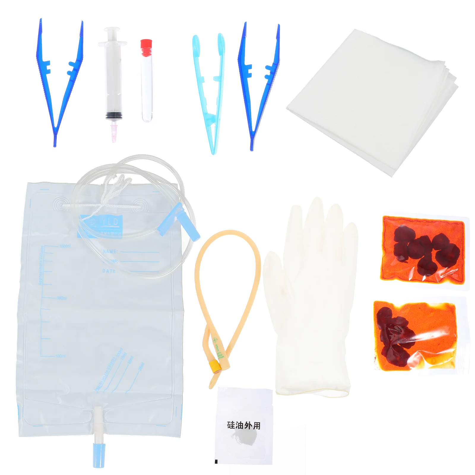 Disposable Urethral Catheter Bag Adult Supply Tool Rubber Gloves Equipment Injector Sterilized Cotton Balls