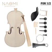 naomi 12 diy violin natural solid wood acoustic violin fiddle kit spruce top maple back neck fingerboard aluminum alloy new