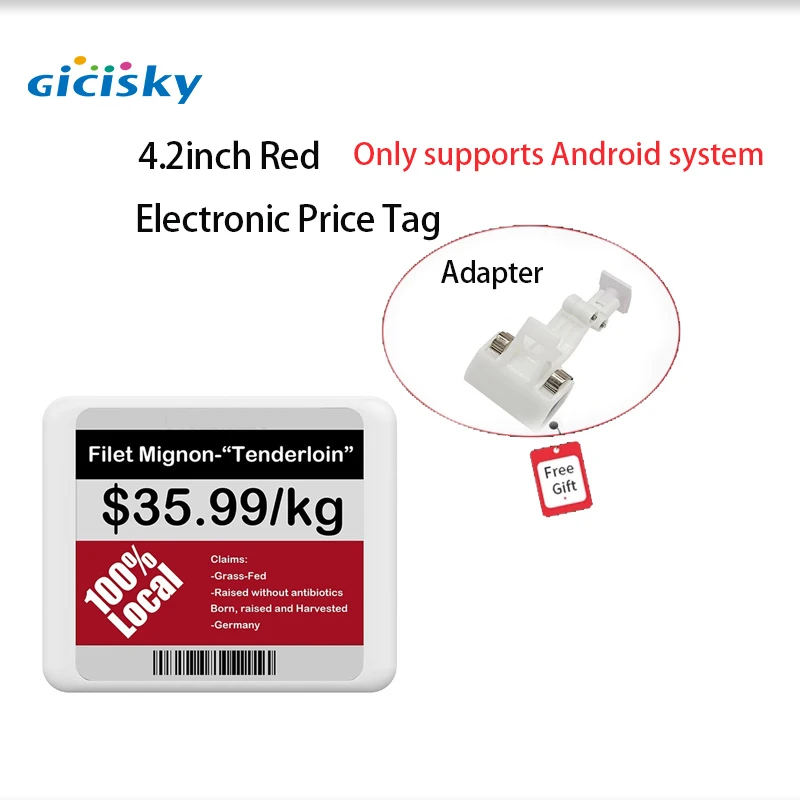 

Gicisky 4.2 inch Eink Display With Free Gift Electronic Price Tag ePaper Price Display Card ESL Bluetooth Simple Synchronization