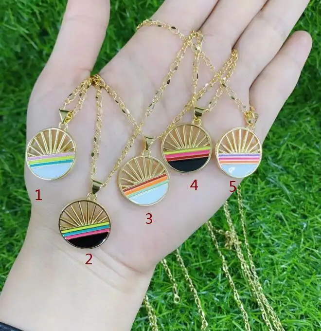 

1pcs horizon CZ drip oil Charms for Jewelry Making Wholesale Pendant Necklace Jewelry Supply Wholesale dsg4