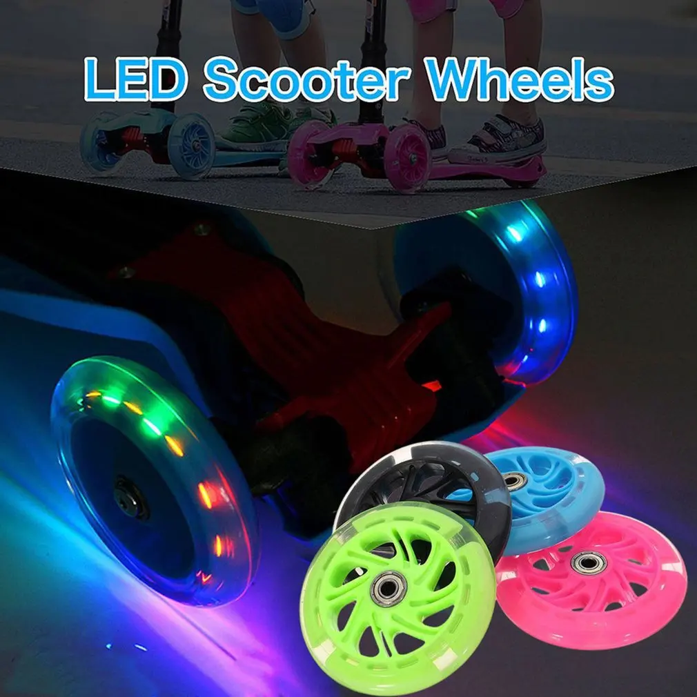 

120Mm Led Flash Wheel Mini Or Maxi durable Scooter Flashing Lights Back Rear Abec-7