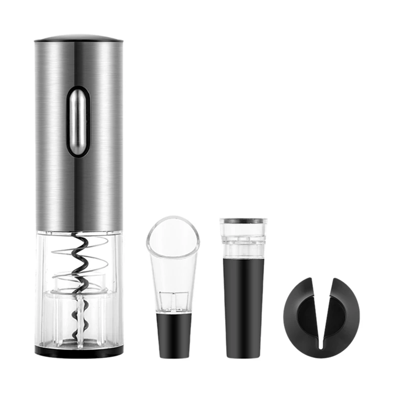 

Винный Электрический штопор 4 в 1, перезаряжаемый штопор с резаком для фольги и вакуумной пробкой