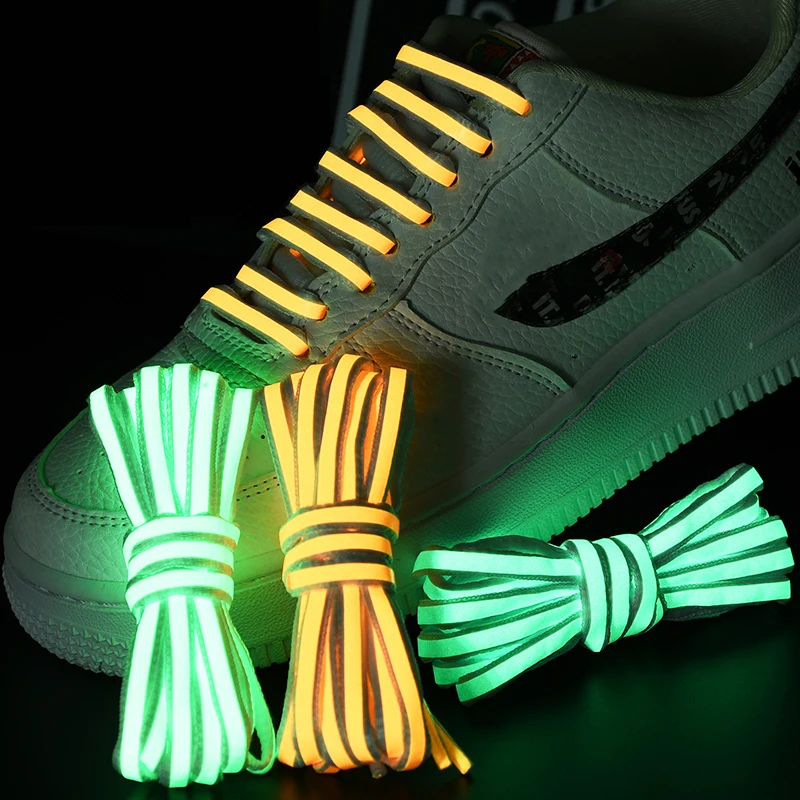 

1 Pair Luminous Shoe Laces Semicircle For Sneakers Shoelaces Young Men And Women Night run Concert Fluorescent Shoelace