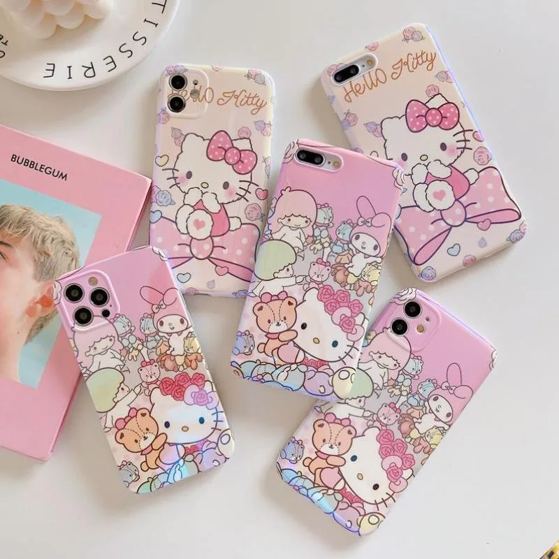 Новый Стильный чехол для телефона Blu-Ray Sanrio Hello Kitty iPhone 15 14 13 12 11 Pro Max XR XS MAX 8X7 Plus с