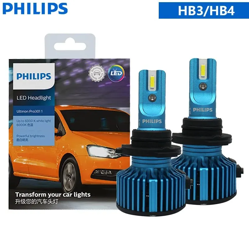 

Светодиодные Лампы Для Автомобильных Фар Philips H1 H4 H7 H11 HB3 HB4 HIR2 6000K, Ярко-белые, Оригинальные, Для Седанов