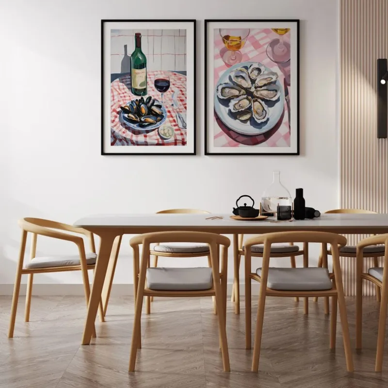 Современный абстрактный постер с изображением женских растений и еды Картина на