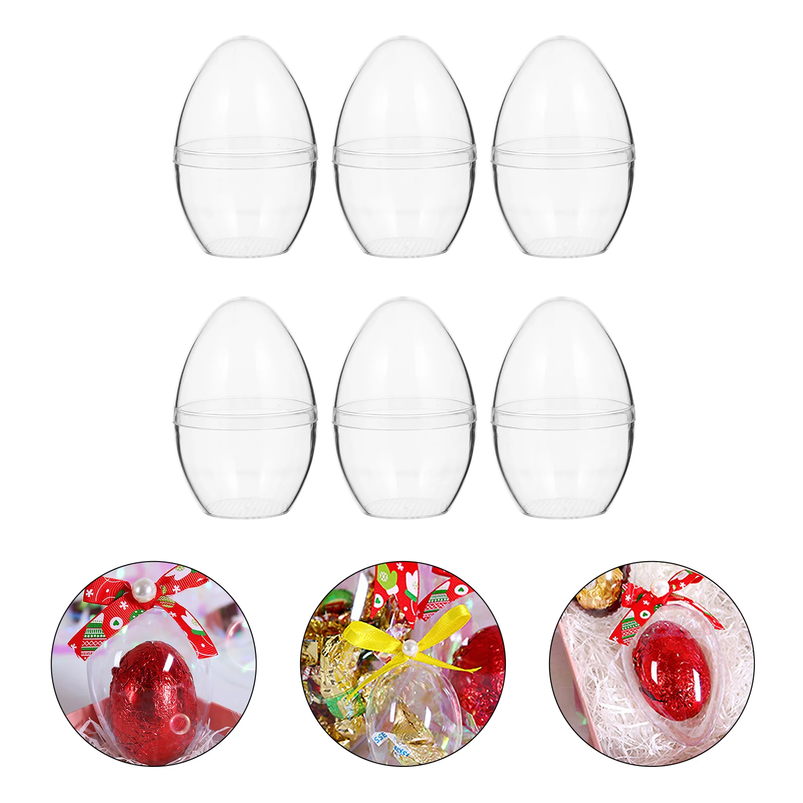 

10pcs Egg Shape Fillable Ball for Crafting Bath Bomb Christmas Party Decor Wedding