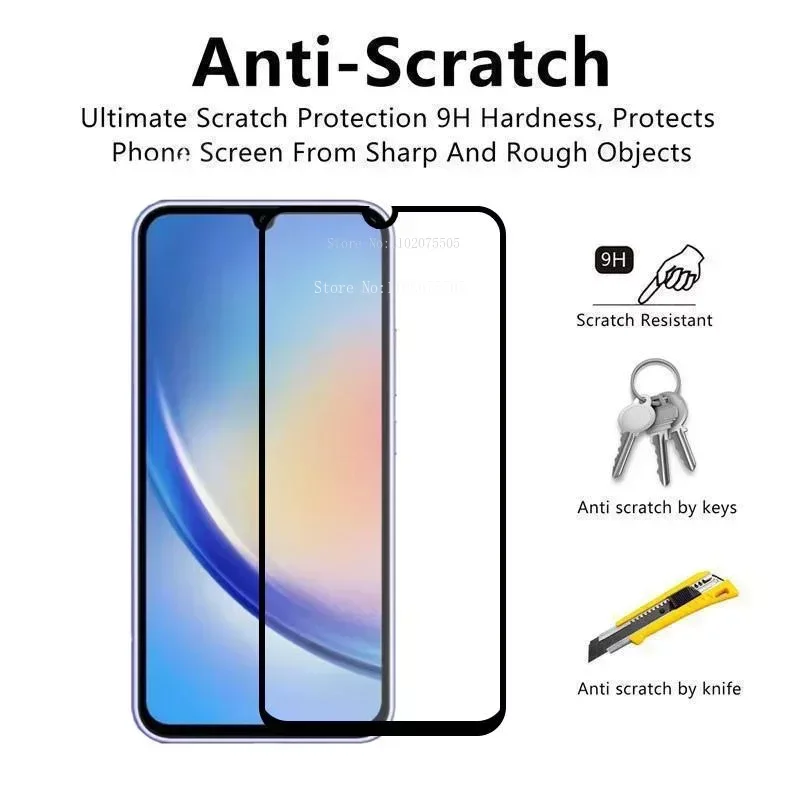 Защитное стекло HD для Samsung Galaxy A14/A04/A04e прозрачное закаленное A24/A34/A54/F14/M14/4G