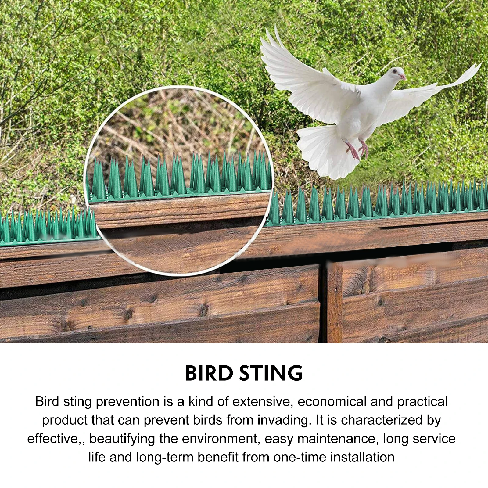 

10pack Bird Deterrent SpikesPlastic Cats Foxs Repellent Spikes Fence Spikes 36 X 4.5 X 4cm Roof Garden Security Anti Bird Spikes