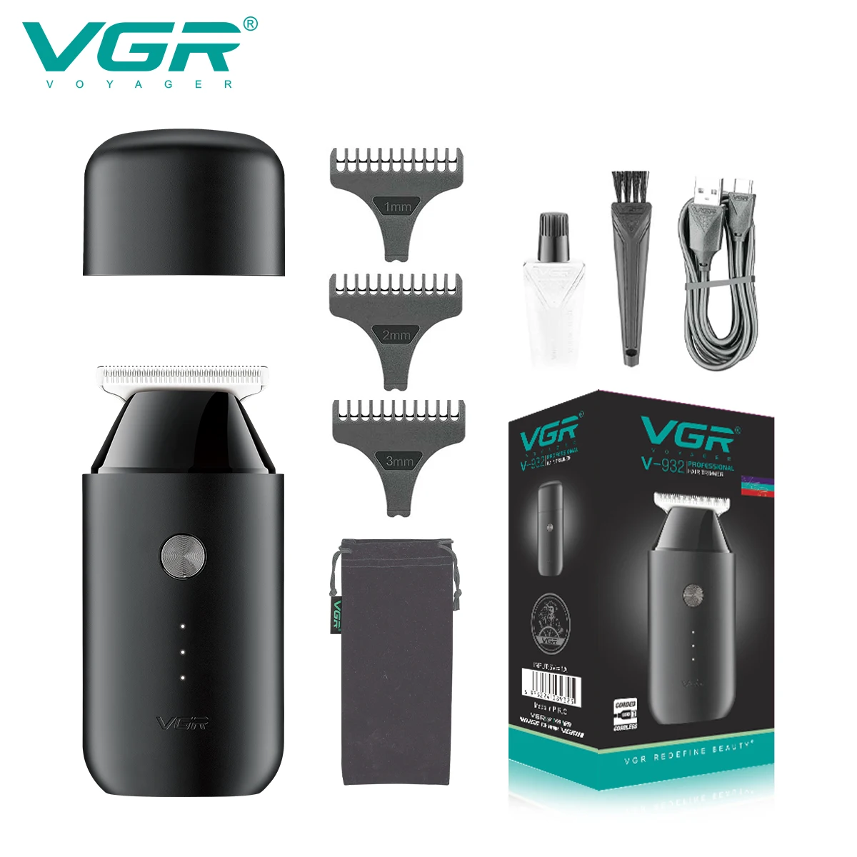 

VGR Mini Hair Clipper Professional Zero Cutting Machine Electric Cordless Beard Trimmer Rechargeable Hair Trimmer for Men V-932