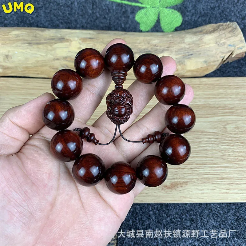 

Натуральный индийский Рог носорогов, маленький лист красного сандалового дерева, бусины Будды, деревянный браслет ручной работы для мужчин...