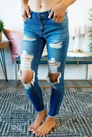 2021 new fashion ripped jeans for women elastic slim denim pencil pants street casual hipster skinny trousers s 2xl