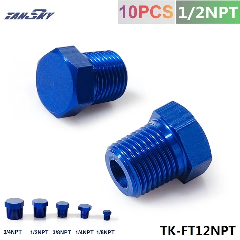 

Oil Water Fitting 1/2" NPT Forged Carbon Aluminum Hex Head Plud Cap Threaded Blue TK-FT12NPT