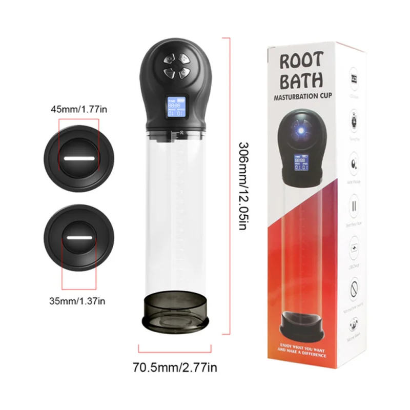 Мужская чашка для мастурбации тренажер пениса ЖК-дисплей с отрицательным