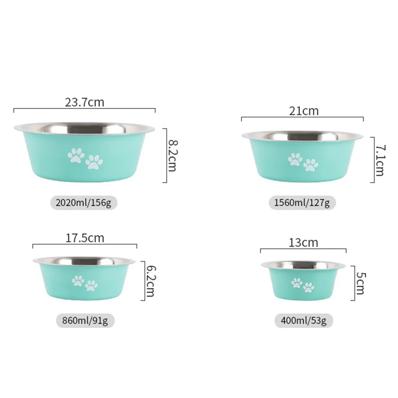 Миска для собак и кормушка для кошек Питомник Аксессуары Нержавеющая сталь Большая вместимость Питьевая и пищевая миска для собак и кошек Прочная и дешевая.