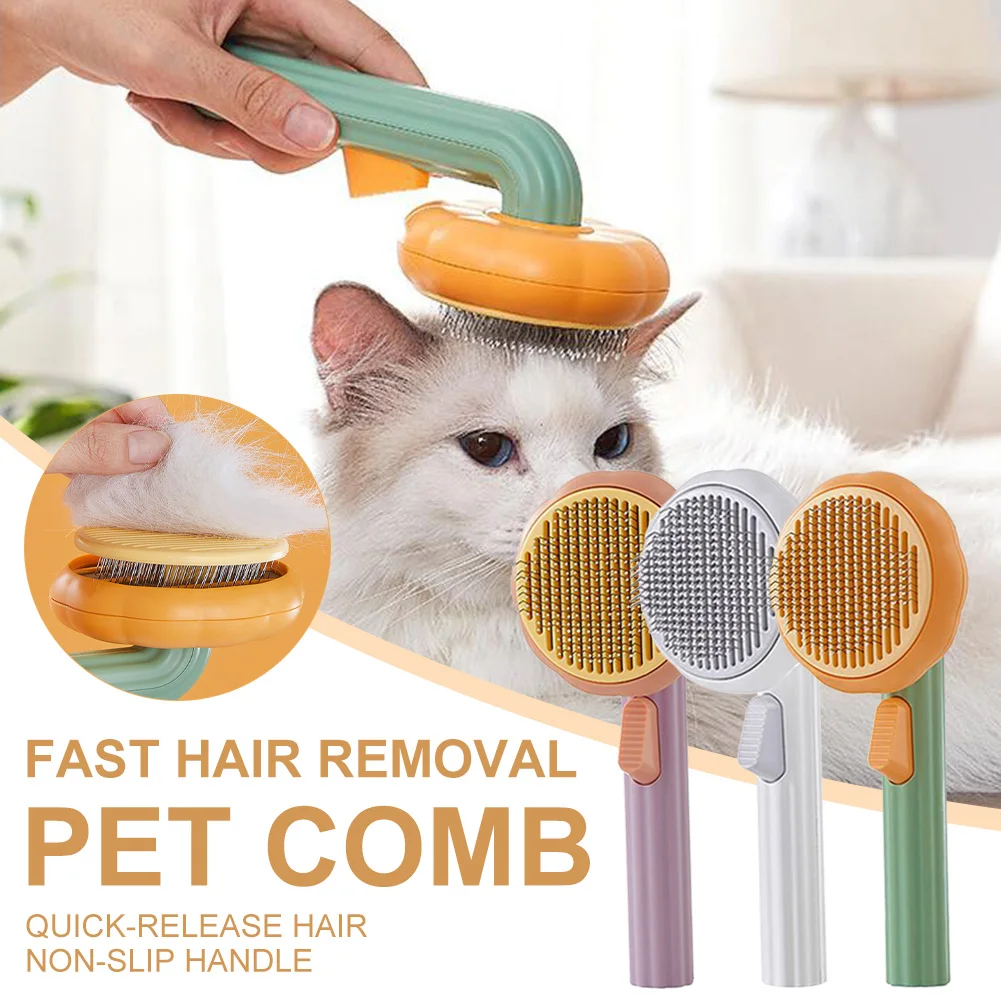 

Pet Grooming Brush Cat & Dog Hair Brush For Shedding Massaging Slicker Brush For Puppy Kitten Easy To Remove Loose Undercoat