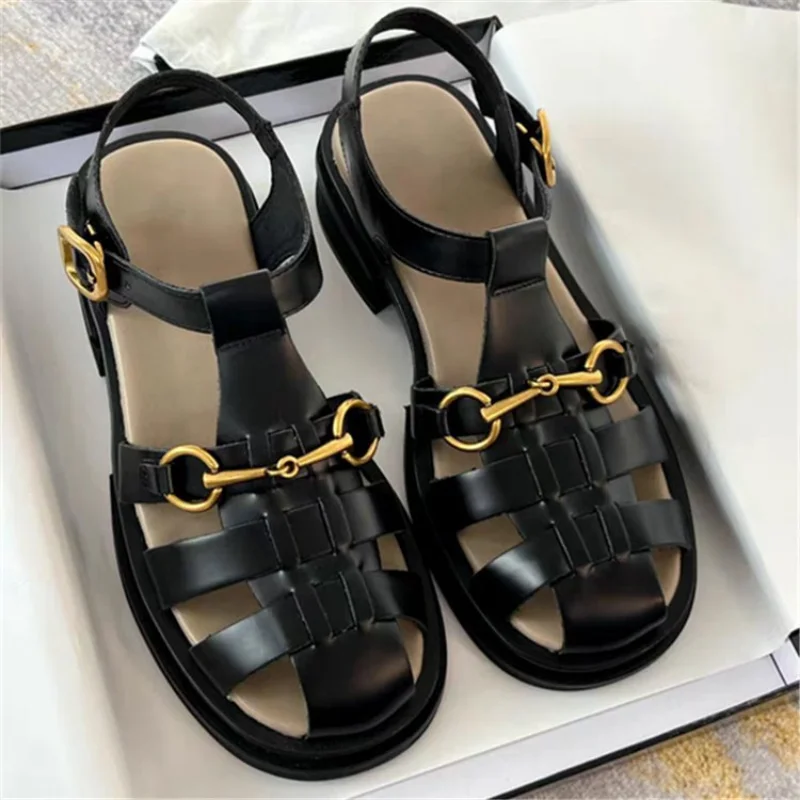

Women's Sandals 2023 New Retro Woven Hollow Out Shoes for Woman Flats Summer Soft Shoe Women Shoes Designer Sandals