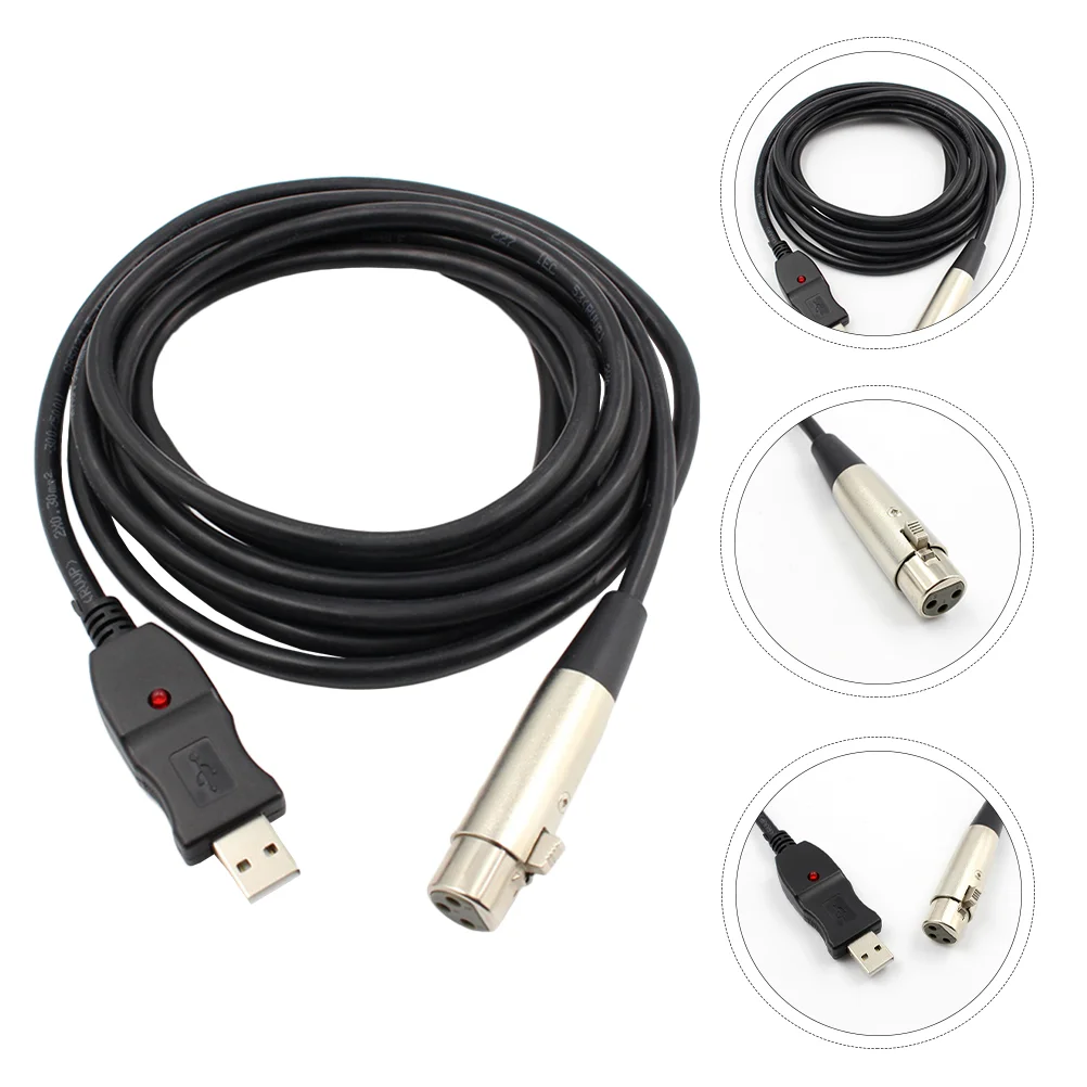 

1PC Durable Practical USB to XLR Converter USB Microphone Cable for Recording Singing