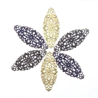 connectors flower filigree wraps hollow alloy metal pendants for embellishments scrapbooking charms jewelry diy finding 80x35mm