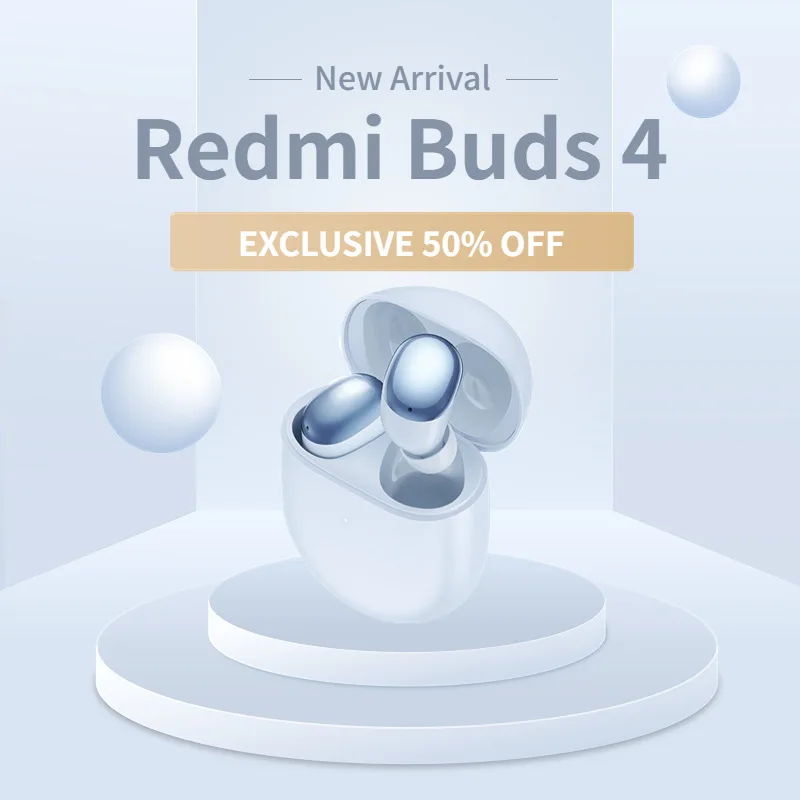 Фото TWS-наушники Xiaomi Redmi Buds 4 с поддержкой Bluetooth 5,2 и активным шумоподавлением №2
