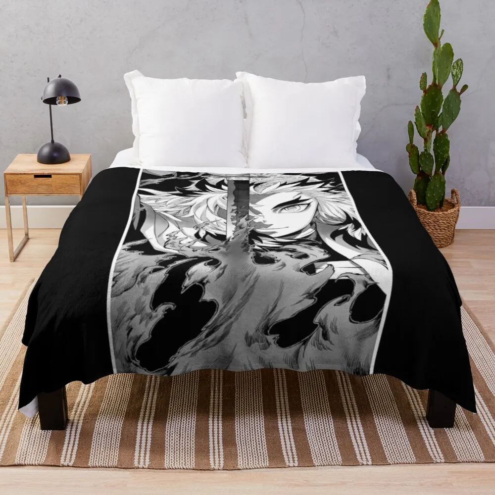 

Demon Slayer Rengoku For Beds Leopard Print Cheap Sherpa Blanket Throw Blankets