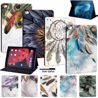for ipad 9th 8th 7th 10 2 cover ipad 5th 6thair 234 mini 2 3 4 5pro 11air 5 2022 tablet leather feather print case funda