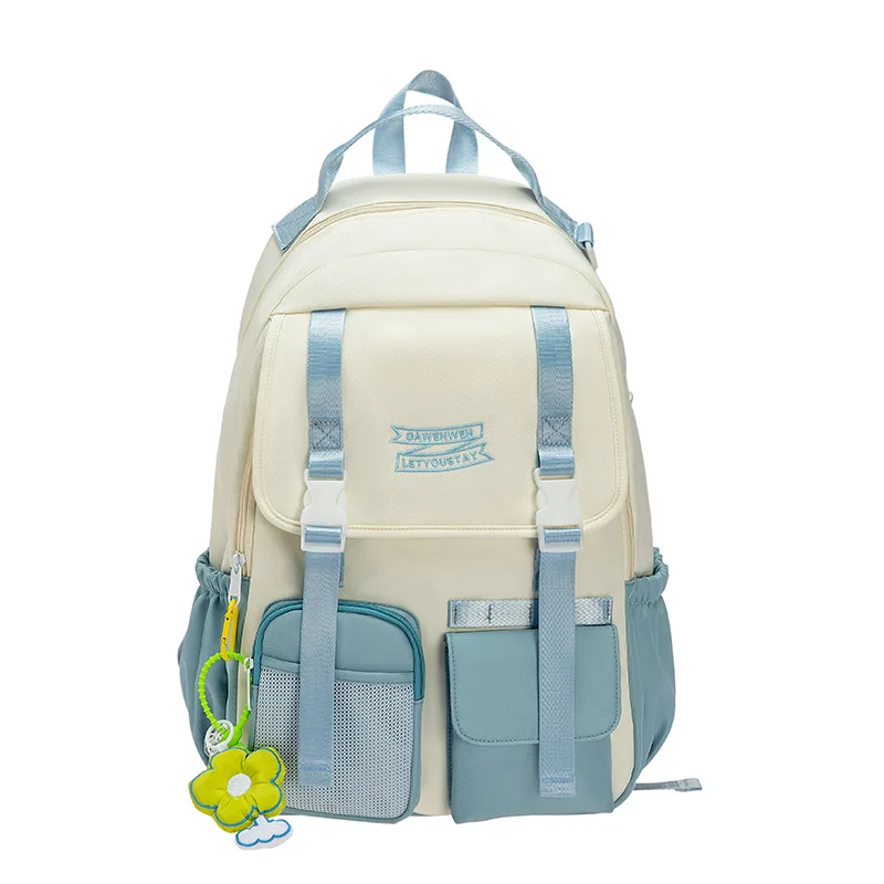 

Middle School Backpack for Girls Teen Cute High School Bags Casual Campus Women Bookbag Korean Bagpack Patchwork