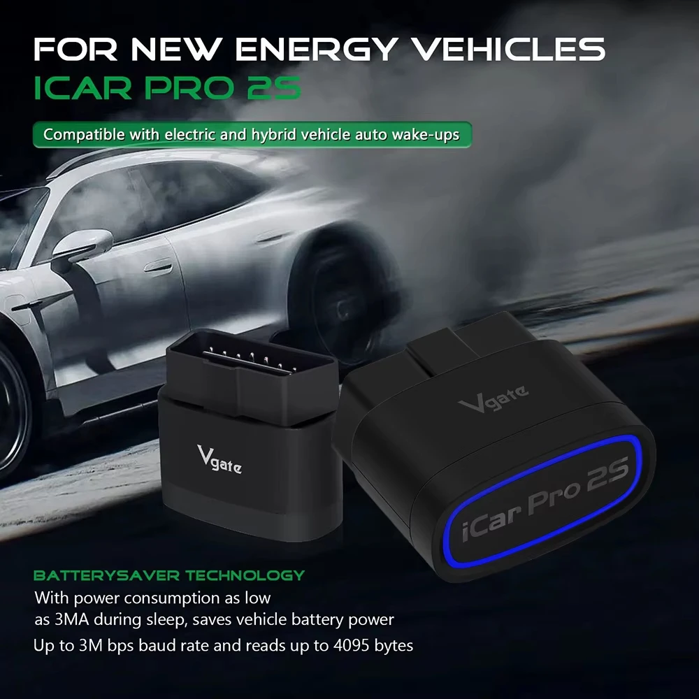 Фото Новый Vgate iCar Pro 2S ELM327 Bluetooth 5.3 для Android/IOS/ПК OBD2 Автомобильный диагностический инструмент elm 327 Модернизированный OBD 2 V2.3 Автоматический сканер №3
